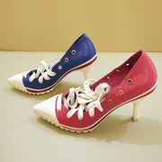 Station Candy Colour Pointed Toes High heel Cross-tied Girl's Shoes