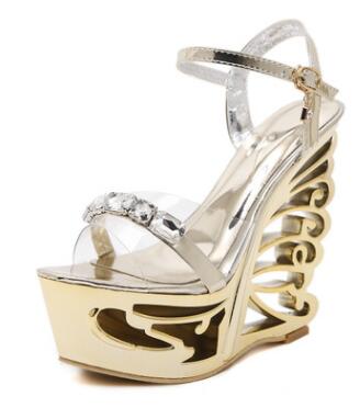 High Quality Buckle Strap Strange Style Heel Summer Women Shoes Retro Novelty Sandals 15cm High Heels Nightclub Shoes
