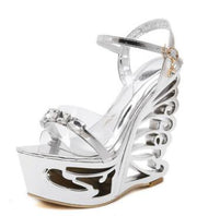High Quality Buckle Strap Strange Style Heel Summer Women Shoes Retro Novelty Sandals 15cm High Heels Nightclub Shoes