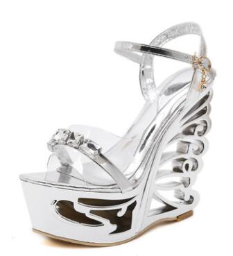 High Quality Buckle Strap Strange Style Heel Summer Women Shoes Retro Novelty Sandals 15cm High Heels Nightclub Shoes