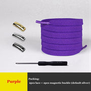 1 Pair Elastic Magnetic 1 Second Locking ShoeLaces Creative Quick No Tie Shoe laces Kids Adult Unisex Shoelace Sneakers Shoe Laces