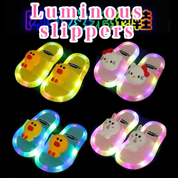 Light Up Slippers Children LED Slippers Baby Bathroom Sandals Kids Shoes for Girl  Boys Flip Flops  Toddler