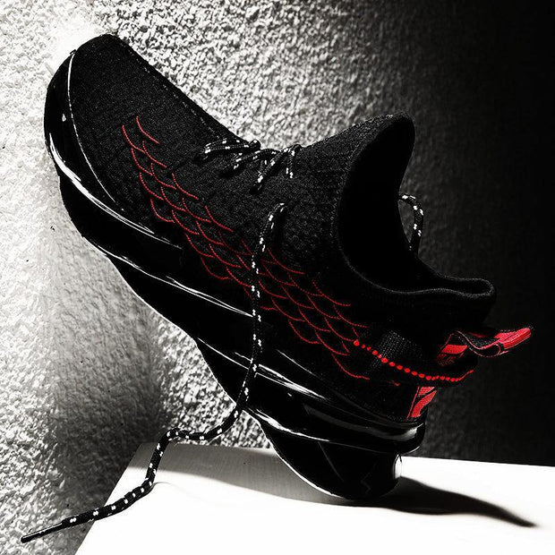 Athletic Breathable Lace-up Blade Sneakers - Ernadi