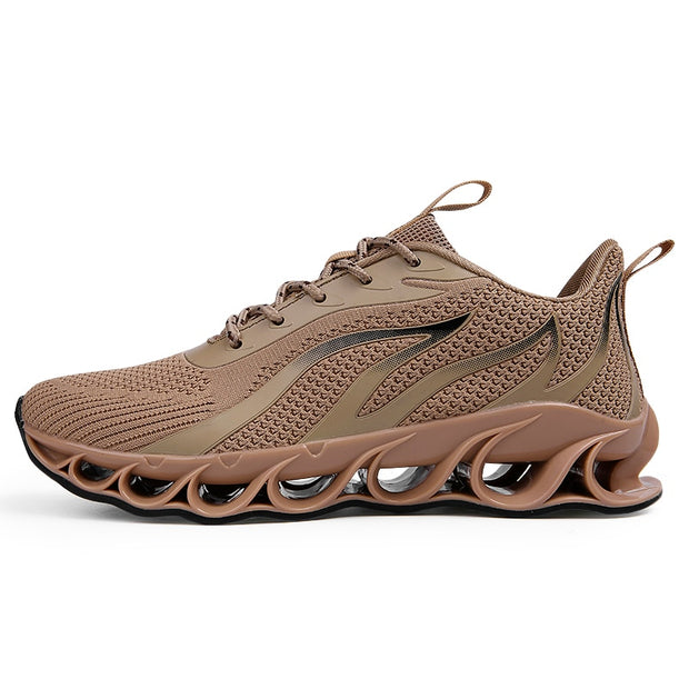 Men Jogging Sports Shoes Lace-up Athletic Breathable Blade Sneakers - Ernadi