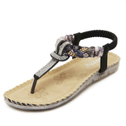 Summer Sandals Women T-strap Flip Flops Thong Sandals Elastic Band Ladies Gladiator Sandal - Ernadi