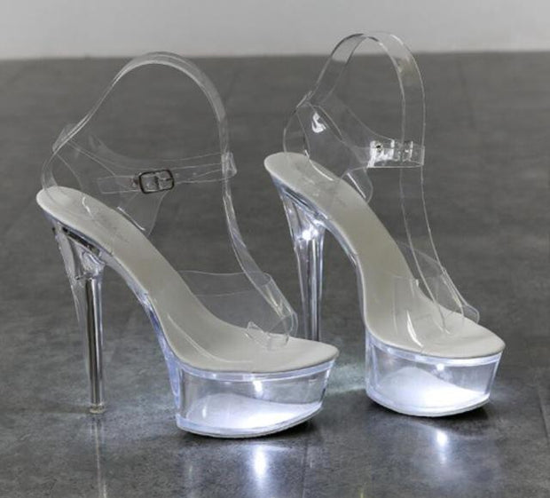 Luminous High Heel Transparent Sandals - Ernadi