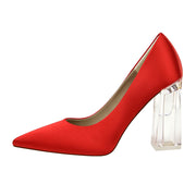 Transparent PU Heel Female Office Shoes