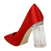 Transparent PU Heel Female Office Shoes