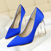 Transparent PU Heel Female Office Shoes