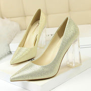 Transparent PU Heel Female Office Shoes