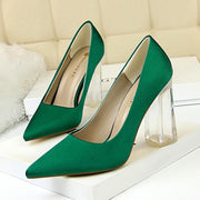 Transparent PU Heel Female Office Shoes