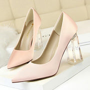 Transparent PU Heel Female Office Shoes