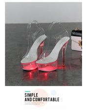 Luminous High Heel Transparent Sandals - Ernadi
