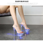 Luminous High Heel Transparent Sandals - Ernadi