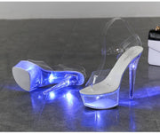 Luminous High Heel Transparent Sandals - Ernadi