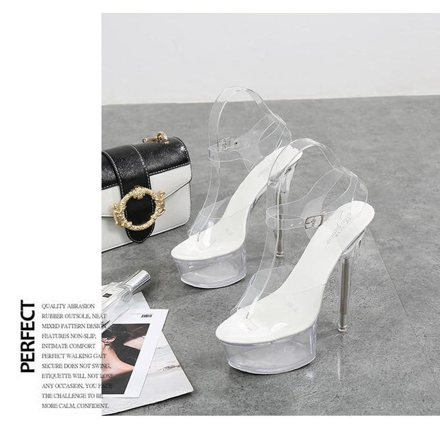 Luminous High Heel Transparent Sandals - Ernadi