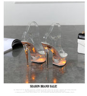 Luminous High Heel Transparent Sandals - Ernadi
