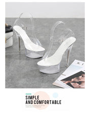 Luminous High Heel Transparent Sandals - Ernadi