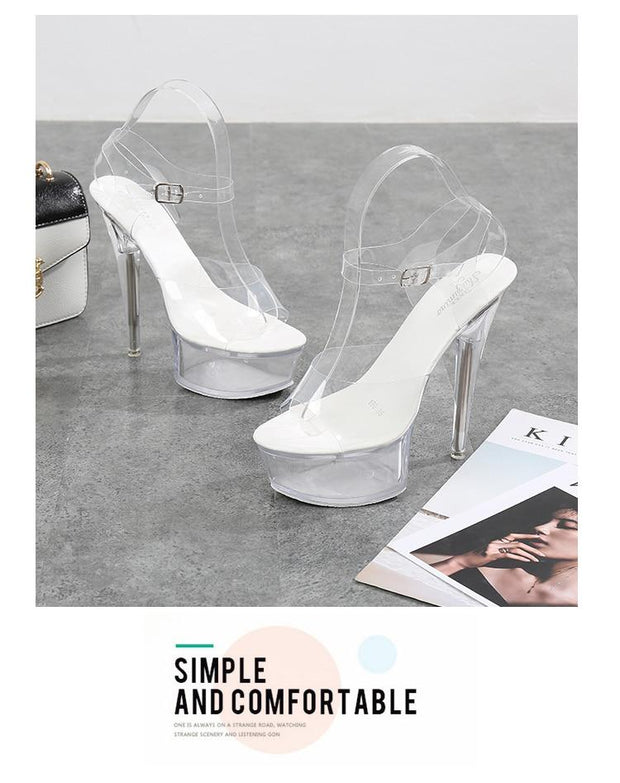 Luminous High Heel Transparent Sandals - Ernadi