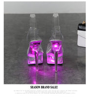 Luminous High Heel Transparent Sandals - Ernadi