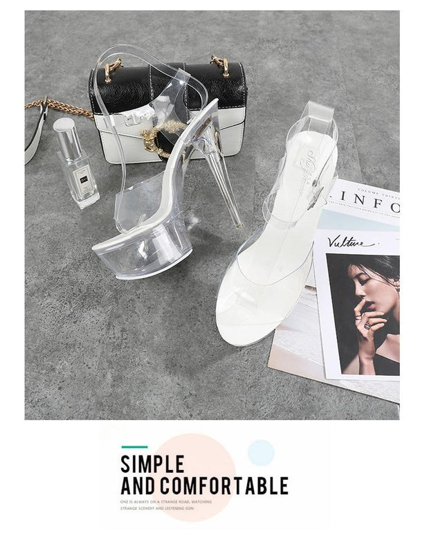 Luminous High Heel Transparent Sandals - Ernadi