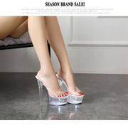 Luminous High Heel Transparent Sandals - Ernadi