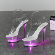 Luminous High Heel Transparent Sandals - Ernadi