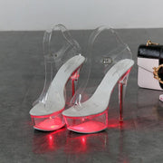 Luminous High Heel Transparent Sandals - Ernadi