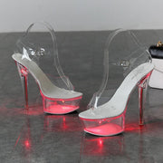 Luminous High Heel Transparent Sandals - Ernadi