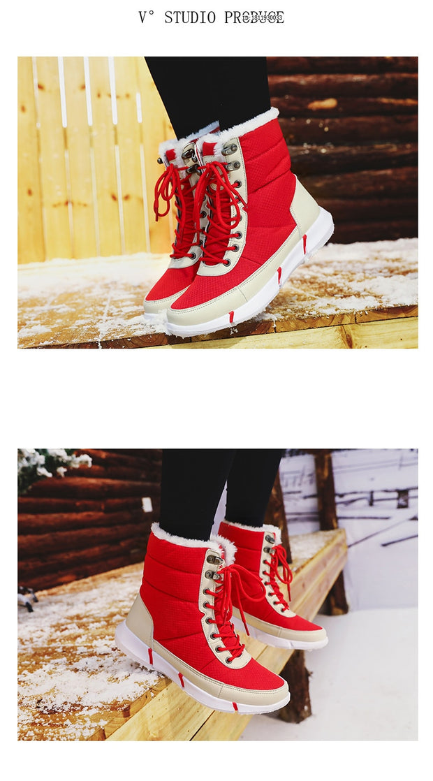 Waterproof Snow Boots With Fur Plush Warm Unisex Boot - Ernadi