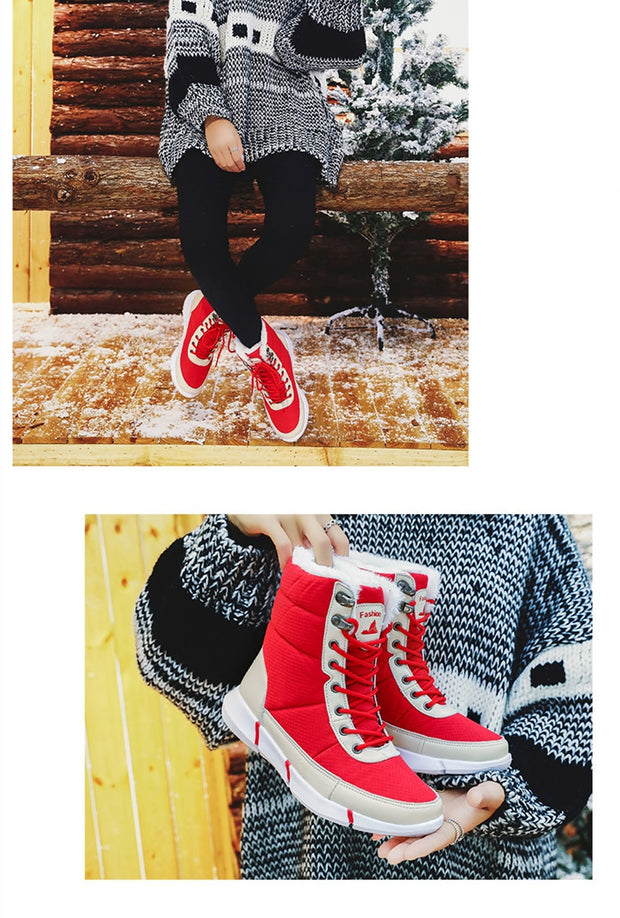 Waterproof Snow Boots With Fur Plush Warm Unisex Boot - Ernadi