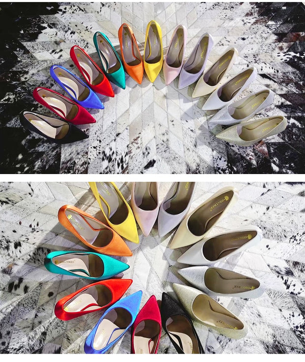 Transparent PU Heel Female Office Shoes