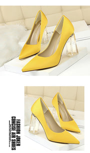 Transparent PU Heel Female Office Shoes