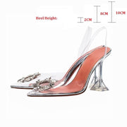 Peep Toe Pumps Transparent PVC Shoes High Heels Clear Ladies Sandals - Ernadi