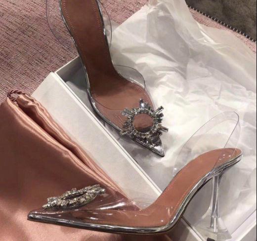 Peep Toe Pumps Transparent PVC Shoes High Heels Clear Ladies Sandals - Ernadi