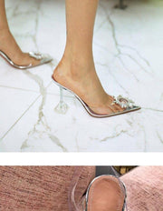 Peep Toe Pumps Transparent PVC Shoes High Heels Clear Ladies Sandals - Ernadi