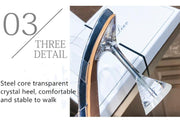 Transparent  women's sandal elegant jelly stiletto shoes pointed rhinestone high heels - Ernadi