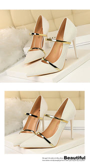 High heels pumps ladies shoes stiletto pointed toe bling - Ernadi