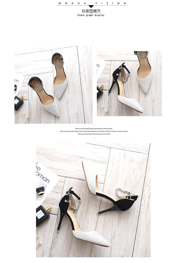 Summer Women Shoes Pointed Toe Pumps Cotton Fabric 9CM Thin High Heels Dress Casual Basic Wedding Shoes Black gold - Ernadi