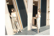 Summer Women Shoes Pointed Toe Pumps Cotton Fabric 9CM Thin High Heels Dress Casual Basic Wedding Shoes Black gold - Ernadi