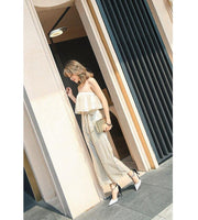 Summer Women Shoes Pointed Toe Pumps Cotton Fabric 9CM Thin High Heels Dress Casual Basic Wedding Shoes Black gold - Ernadi