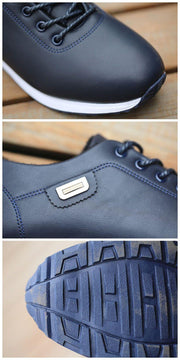Men's PU Leather Business Casual Shoes for Man Outdoor Breathable Sneakers Male Fashion Loafers Walking Footwear Tenis Feminino - Ernadi