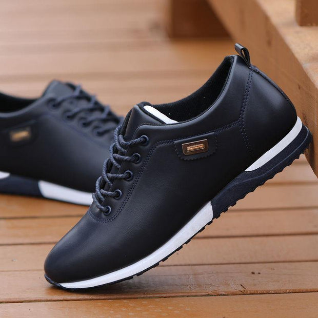 Men's PU Leather Business Casual Shoes for Man Outdoor Breathable Sneakers Male Fashion Loafers Walking Footwear Tenis Feminino - Ernadi