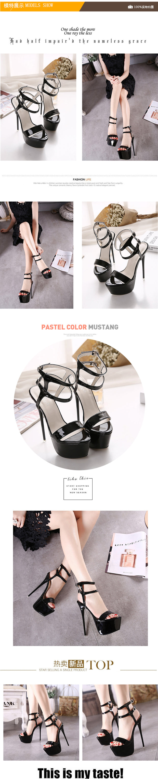 Summer High Heels Stripper Sandals
