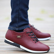 Men's PU Leather Business Casual Shoes for Man Outdoor Breathable Sneakers Male Fashion Loafers Walking Footwear Tenis Feminino - Ernadi