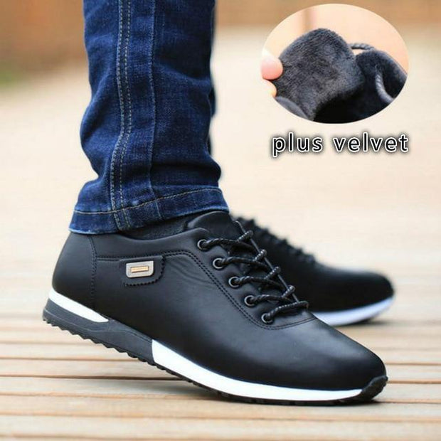 Men's PU Leather Business Casual Shoes for Man Outdoor Breathable Sneakers Male Fashion Loafers Walking Footwear Tenis Feminino - Ernadi