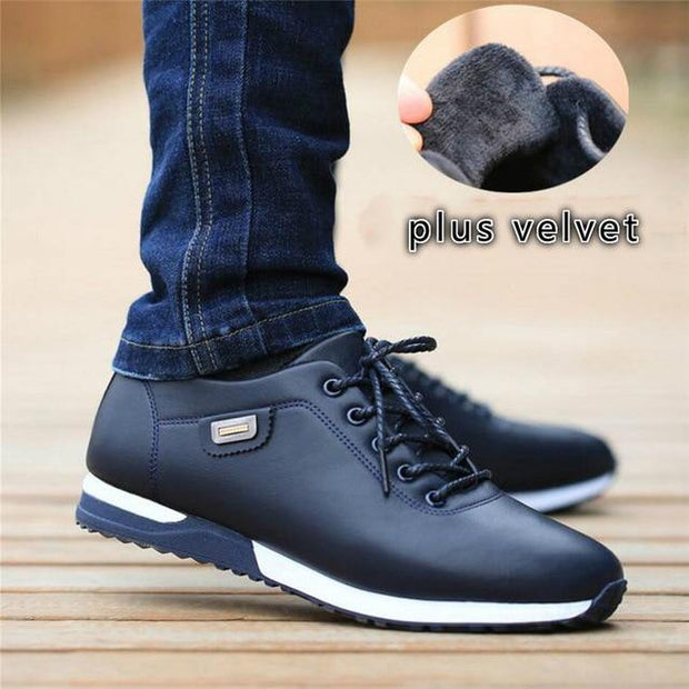 Men's PU Leather Business Casual Shoes for Man Outdoor Breathable Sneakers Male Fashion Loafers Walking Footwear Tenis Feminino - Ernadi
