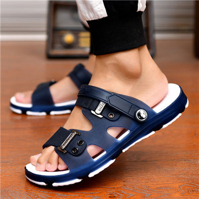 Male Fashion High Quality Plus Size Home & Beach Sandals Men Casual Durable Anti Skid Peep Toe Summer Sandals Sandalias A5756