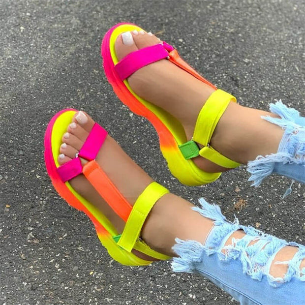 Multi Colour Casual Flat Shoes Comfortable Sandals