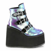 Metal Buckle Ankle Boots Girls High Platform Boots Wedges High Heels Shoes Woman